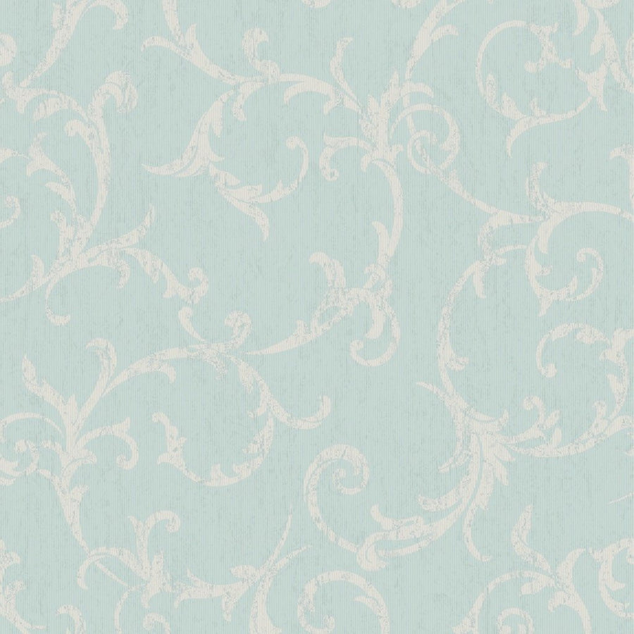 Empress Scroll Duck Egg Wallpaper - 104964