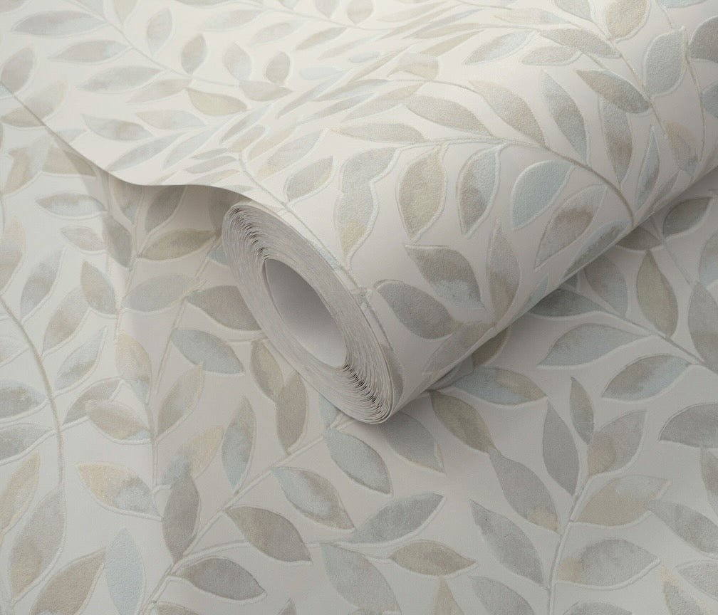 Erismann Ameroso Leaf Beige Blown Vinyl Wallpaper - 10462 - 02