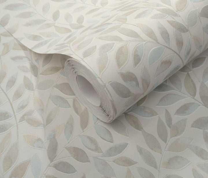 Erismann Ameroso Leaf Beige Blown Vinyl Wallpaper - 10462 - 02