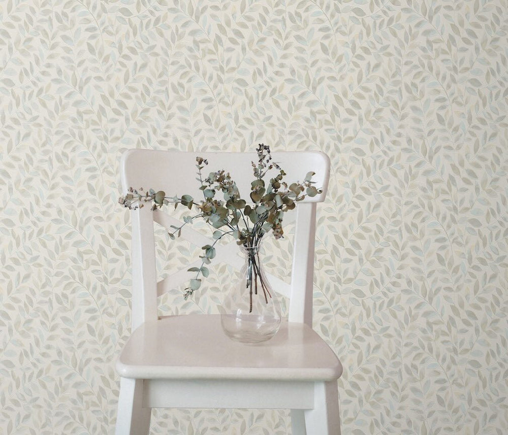 Erismann Ameroso Leaf Beige Blown Vinyl Wallpaper - 10462 - 02