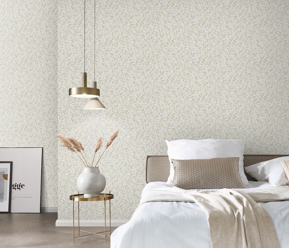 Erismann Ameroso Leaf Beige Blown Vinyl Wallpaper - 10462 - 02