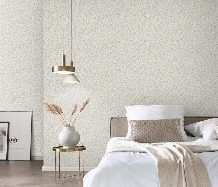 Erismann Ameroso Leaf Beige Blown Vinyl Wallpaper - 10462 - 02
