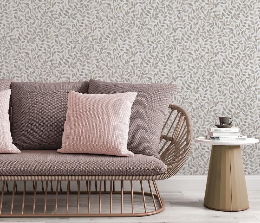 Erismann Ameroso Leaf Brown Blown Vinyl Wallpaper - 10462 - 11