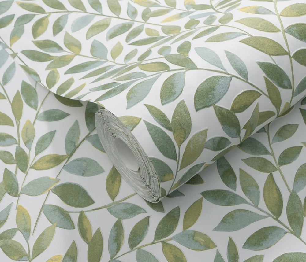 Erismann Ameroso Leaf Green Blown Vinyl Wallpaper - 10462 - 07