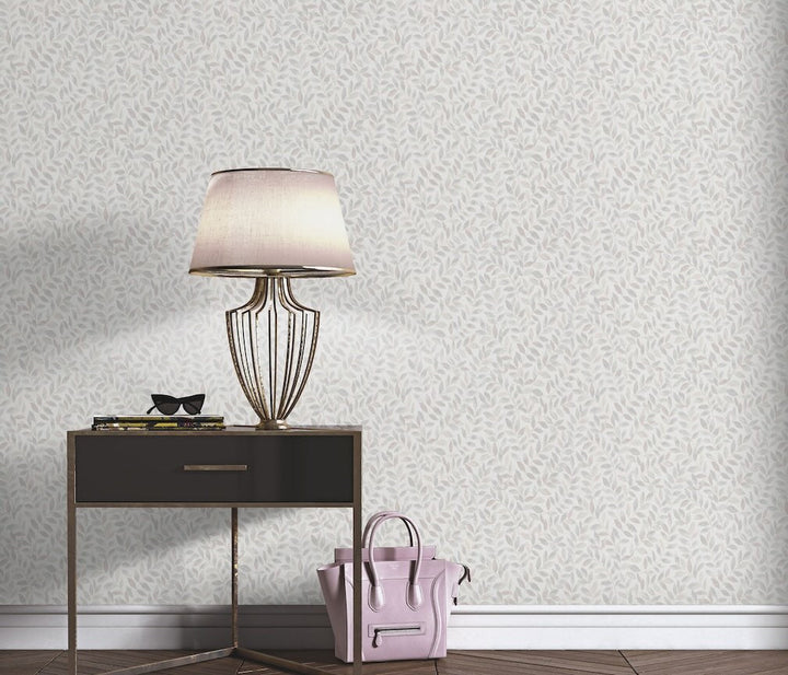 Erismann Ameroso Leaf Grey Blown Vinyl Wallpaper - 10462 - 10
