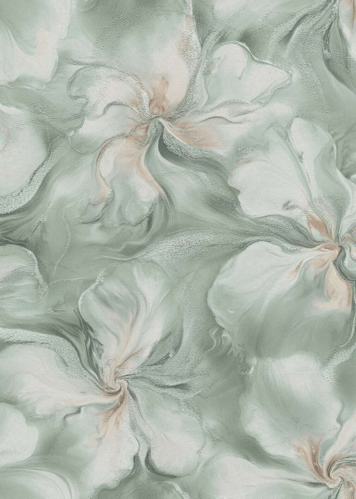 Erismann Aurora Turquoise Floral Wallpaper - 10514-18