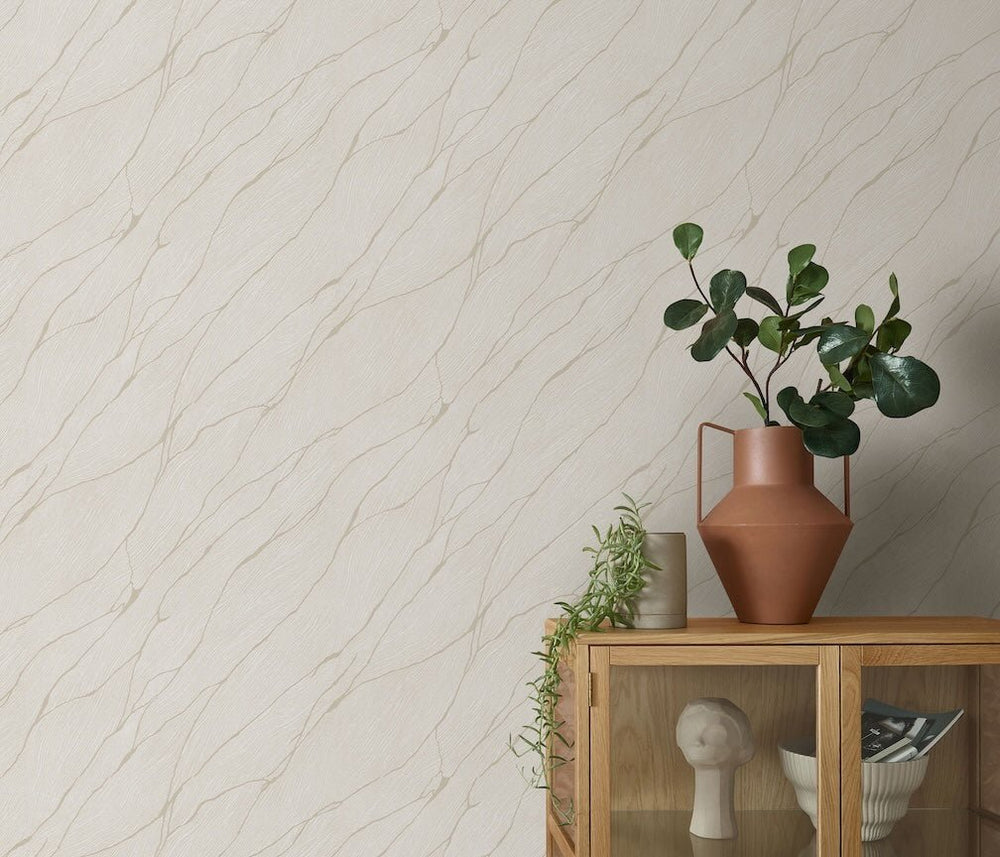 Erismann Calore Beige/Gold Vinyl Wallpaper - 10440 - 32