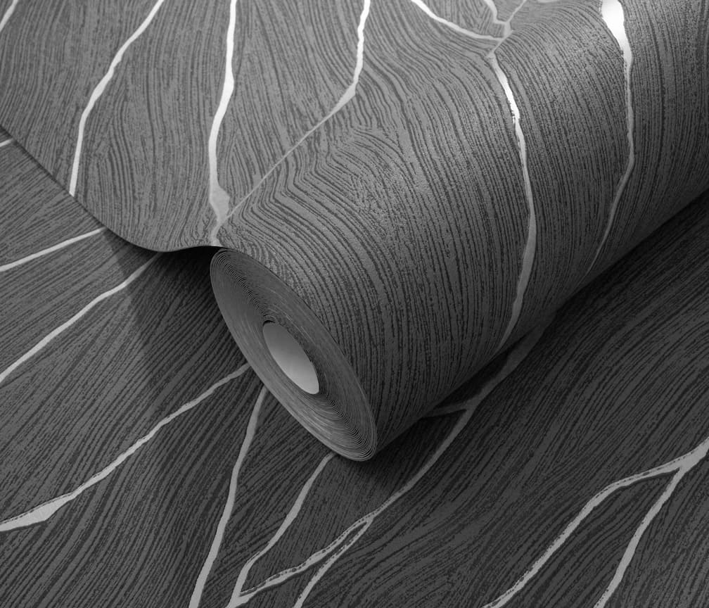 Erismann Calore Black/Silver Vinyl Wallpaper - 1044015