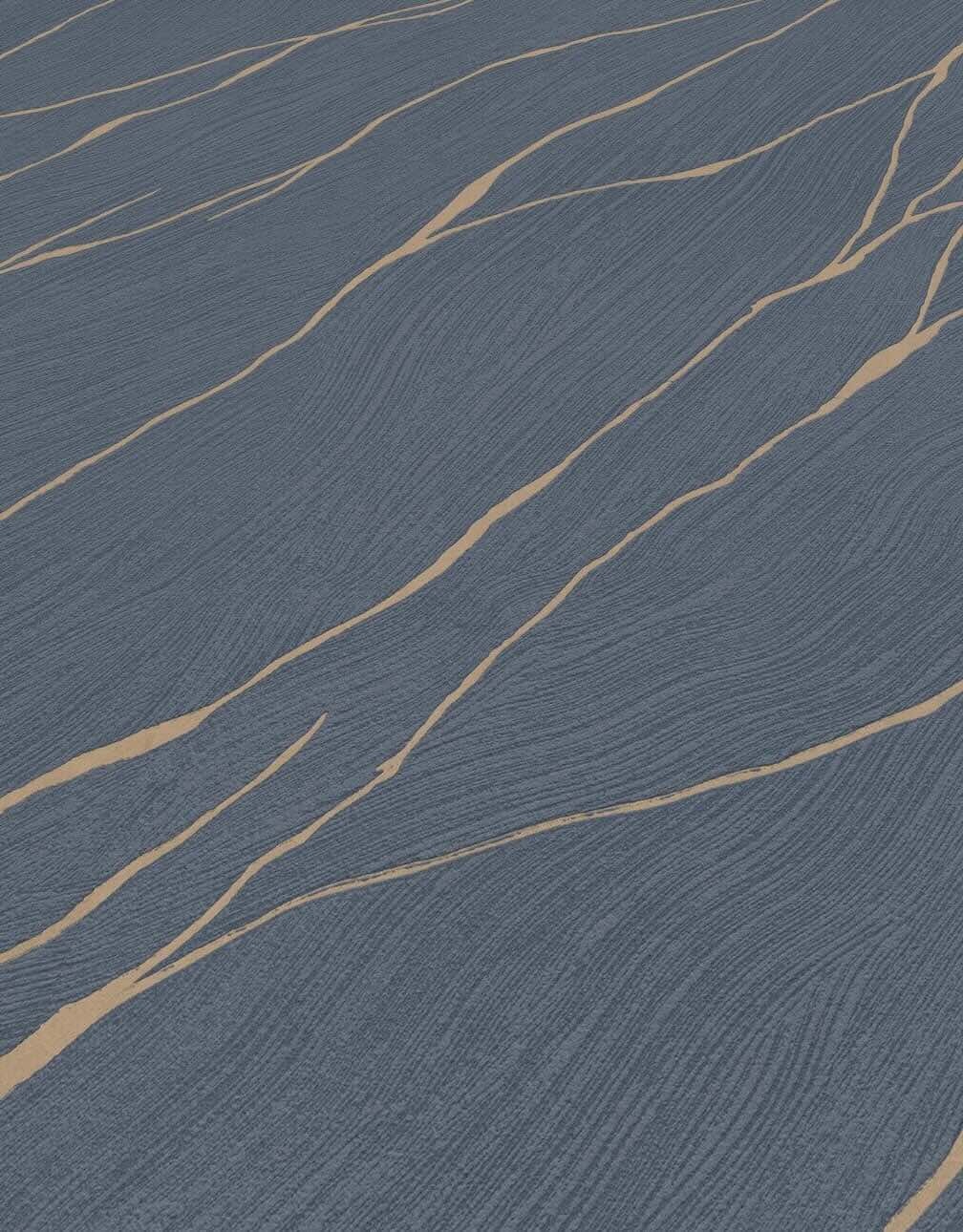 Erismann Calore Blue/Gold Vinyl Wallpaper - 10440 - 08
