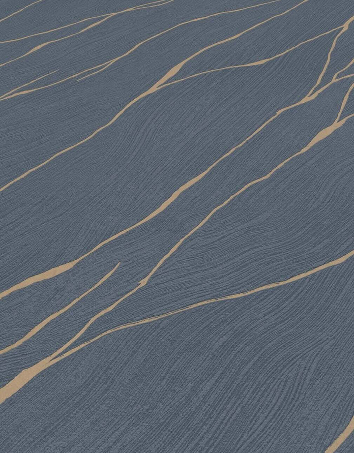 Erismann Calore Blue/Gold Vinyl Wallpaper - 10440 - 08