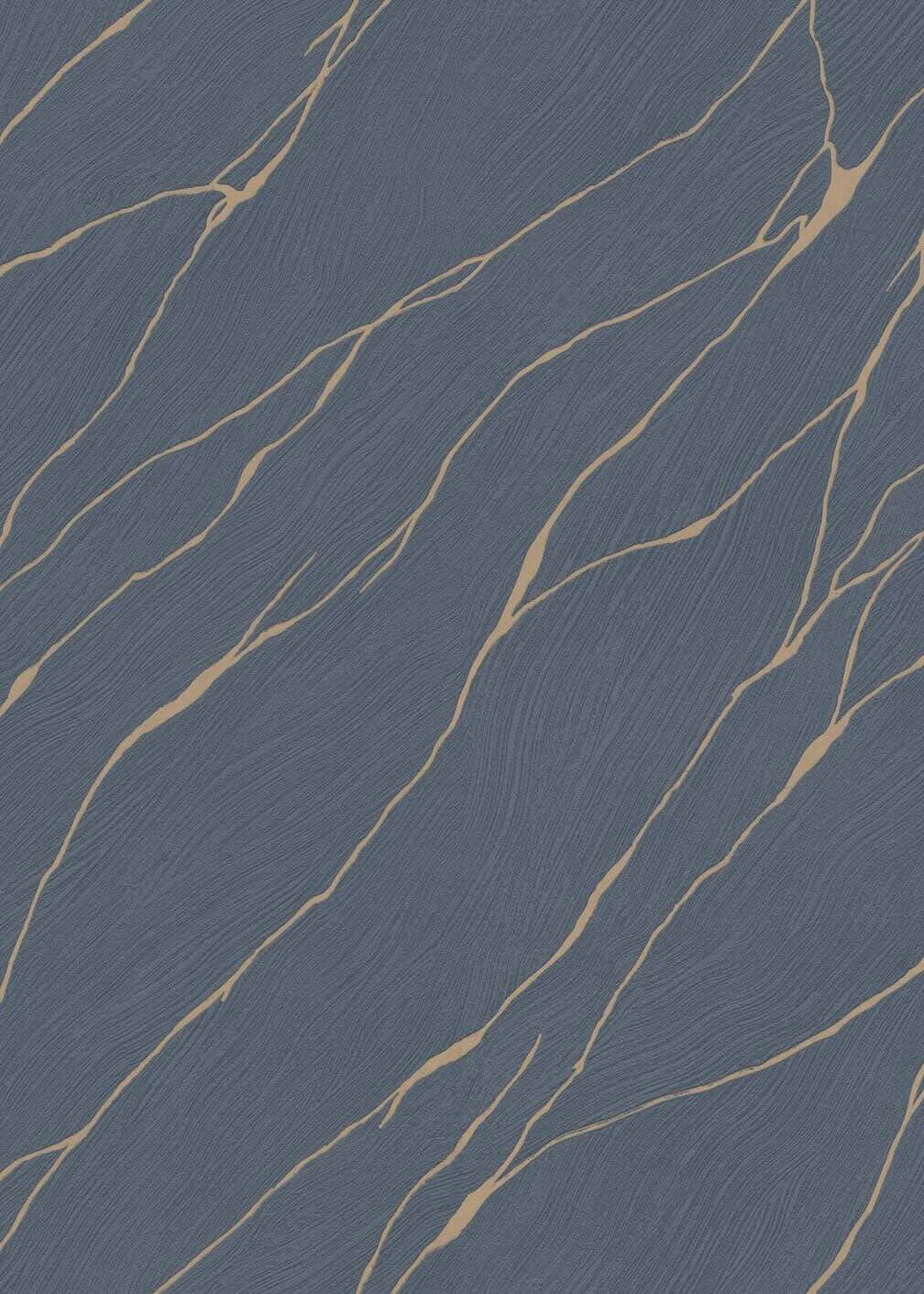 Erismann Calore Blue/Gold Vinyl Wallpaper - 10440 - 08