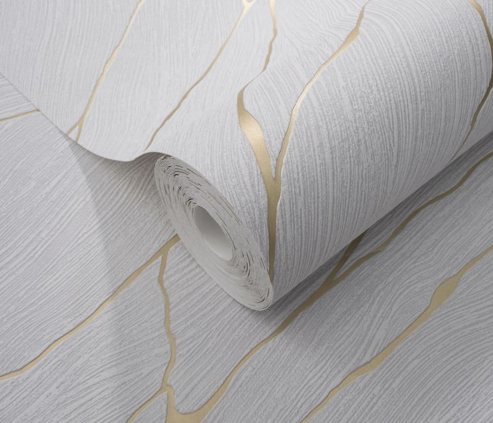 Erismann Calore White/Gold Vinyl Wallpaper - 10456 - 31