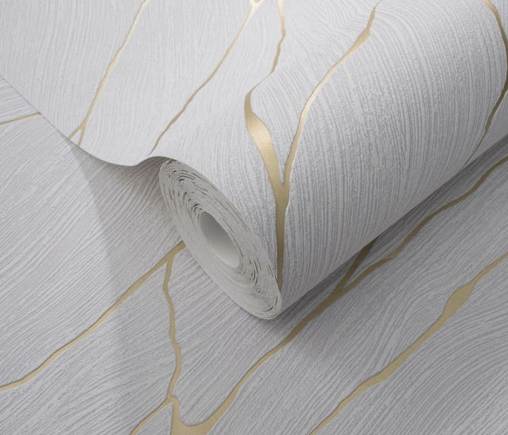 Erismann Calore White/Gold Vinyl Wallpaper - 10456 - 31