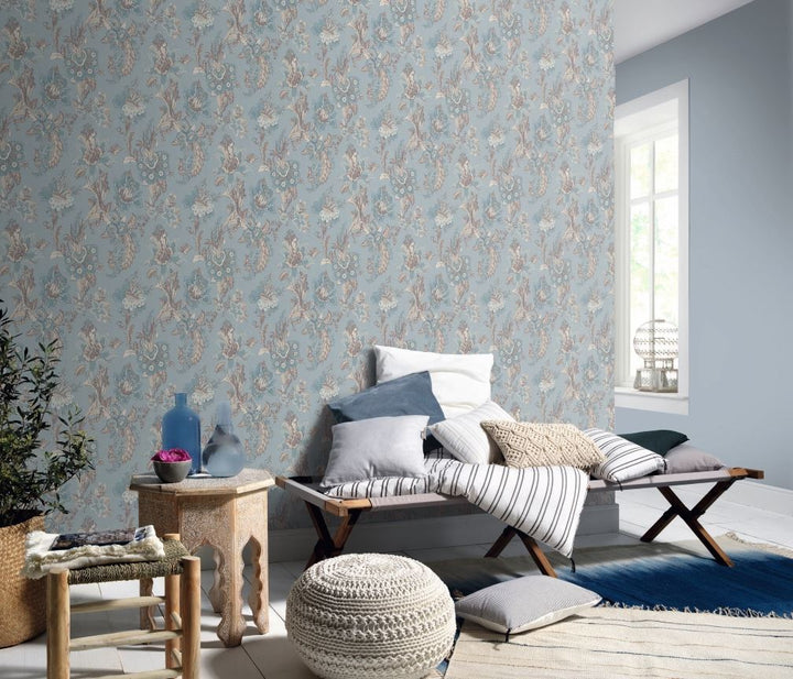 Erismann cottage Duck Egg Wallpaper - 05552-43
