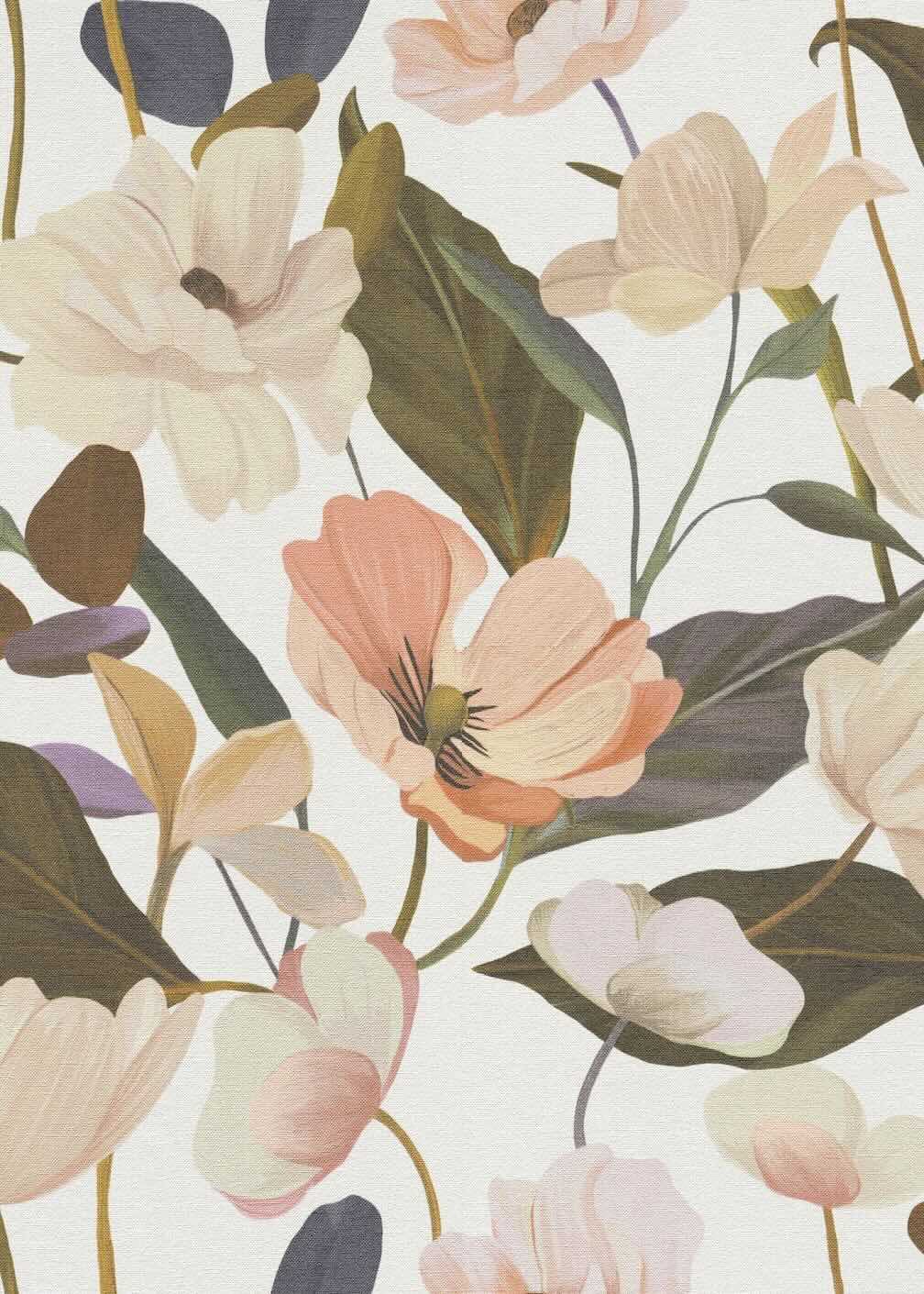 Erismann Fairy Blossom Floral Apricot Wallpaper - 10508 - 05