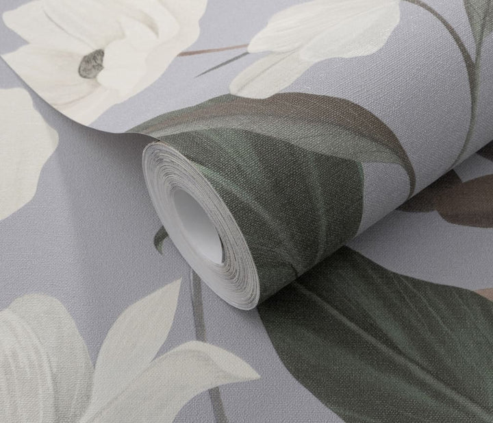 Erismann Fairy Blossom Floral Grey/White Wallpaper - 10508 - 31