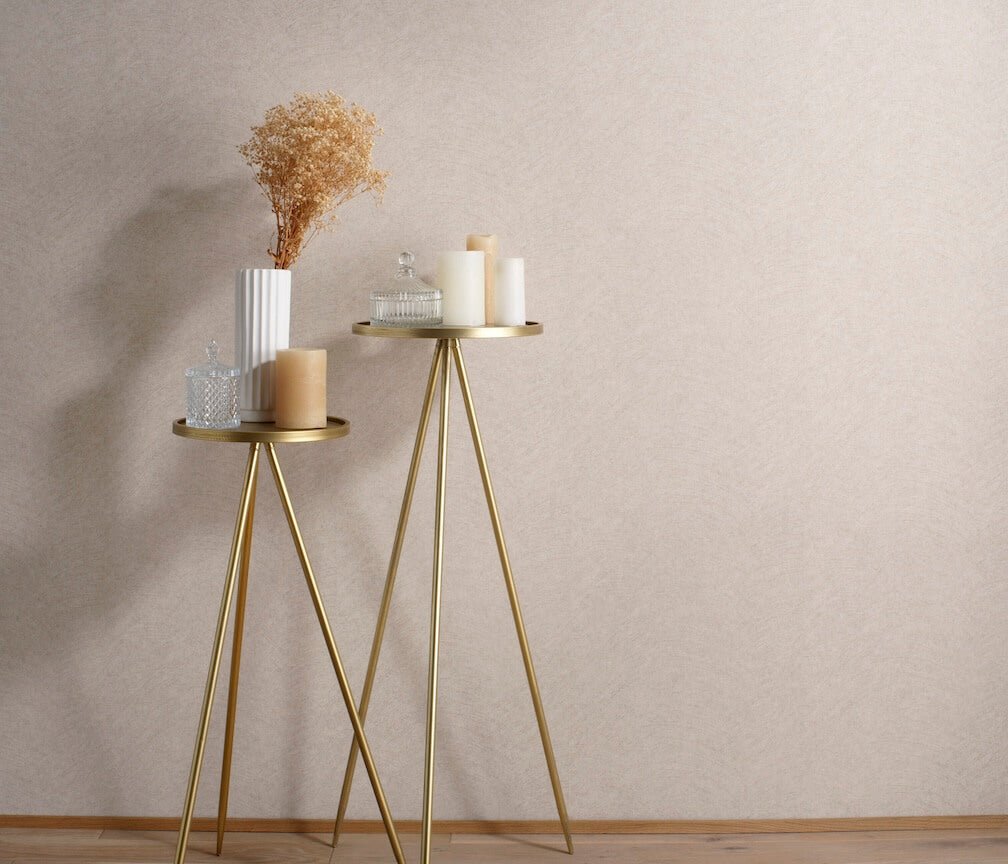 Erismann Flair Semi Plain Beige Vinyl Wallpaper - 10434 - 02