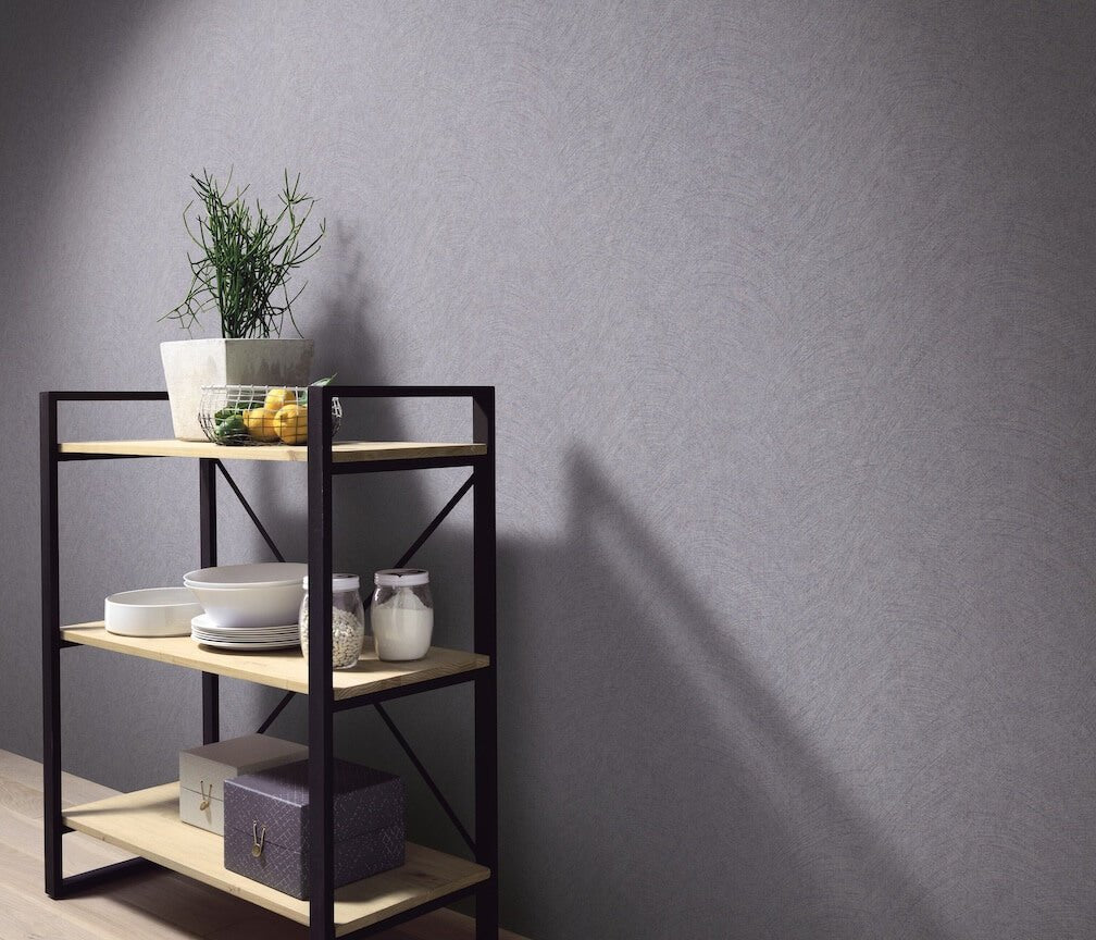 Erismann Flair Semi Plain Grey Vinyl Wallpaper - 10434 - 10