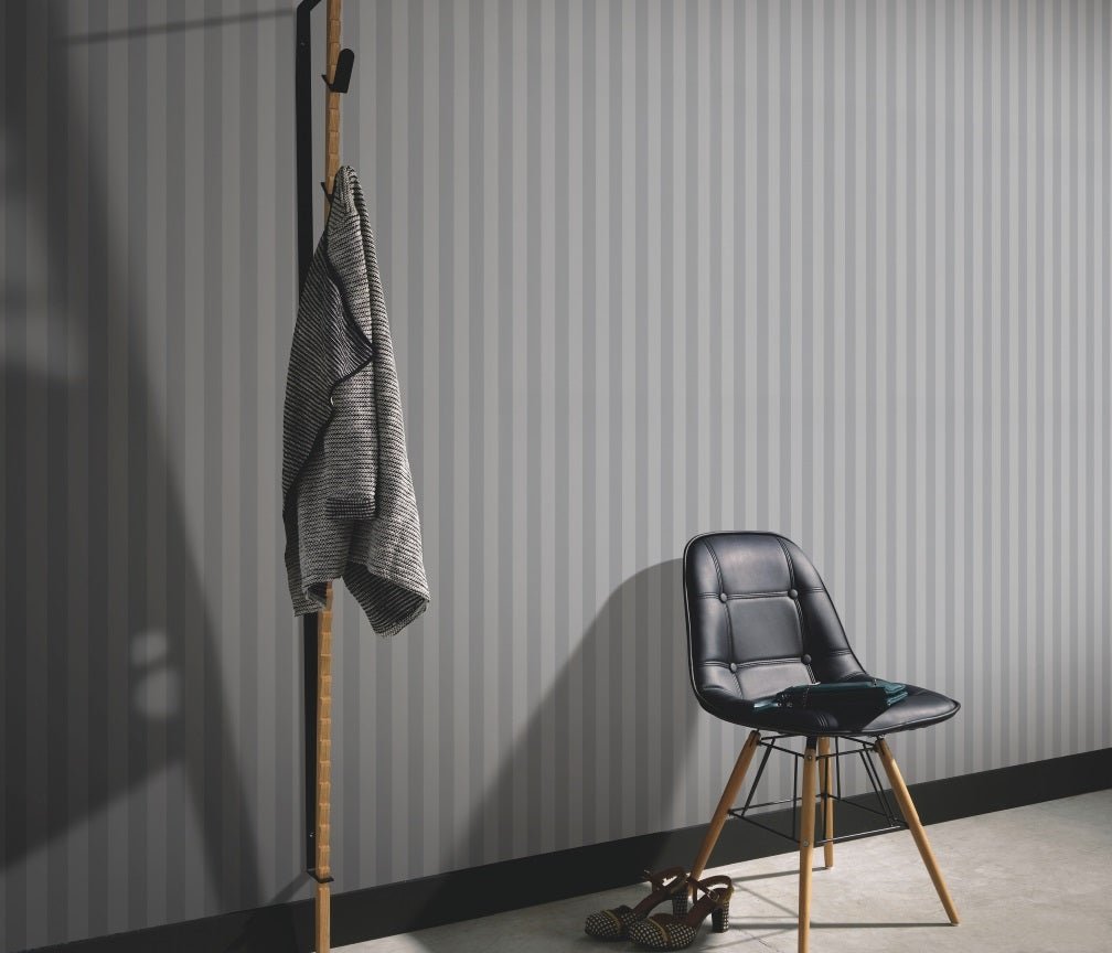 Erismann Heritage Stripe Grey Wallpaper - 05551-10