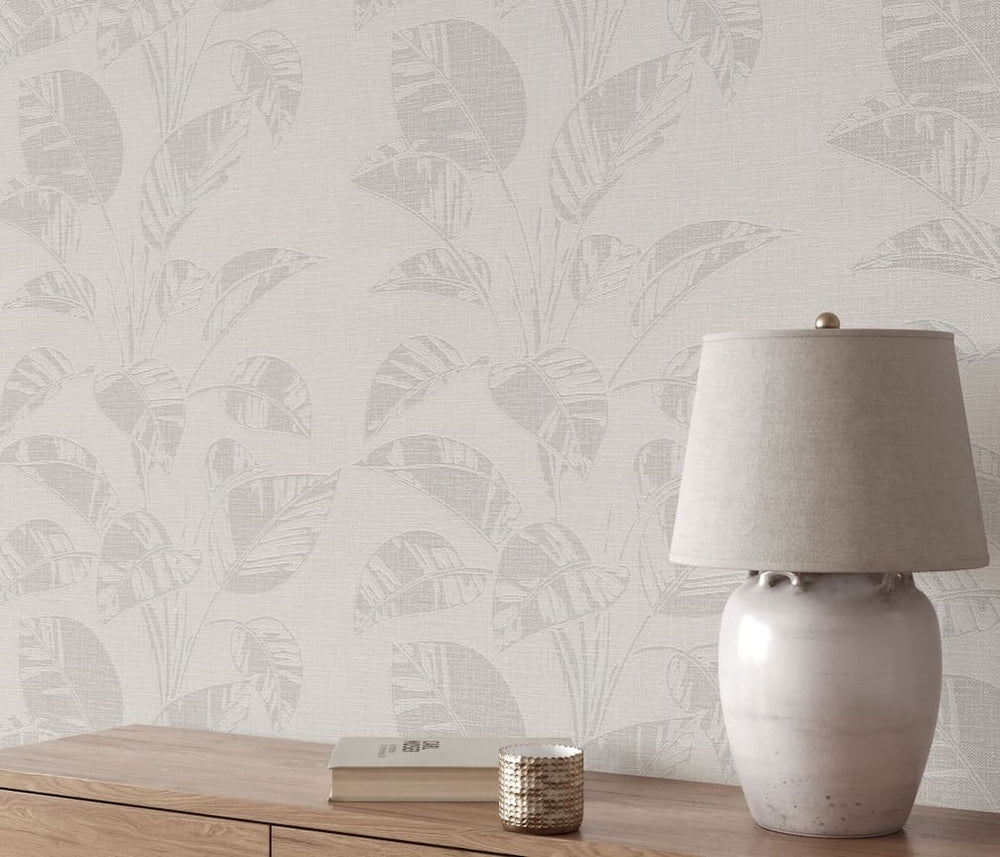 Erismann Largo Leaf Beige Vinyl Wallpaper - 10459 - 02