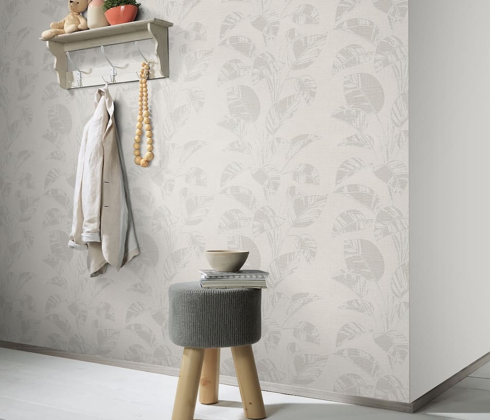 Erismann Largo Leaf Beige Vinyl Wallpaper - 10459 - 02