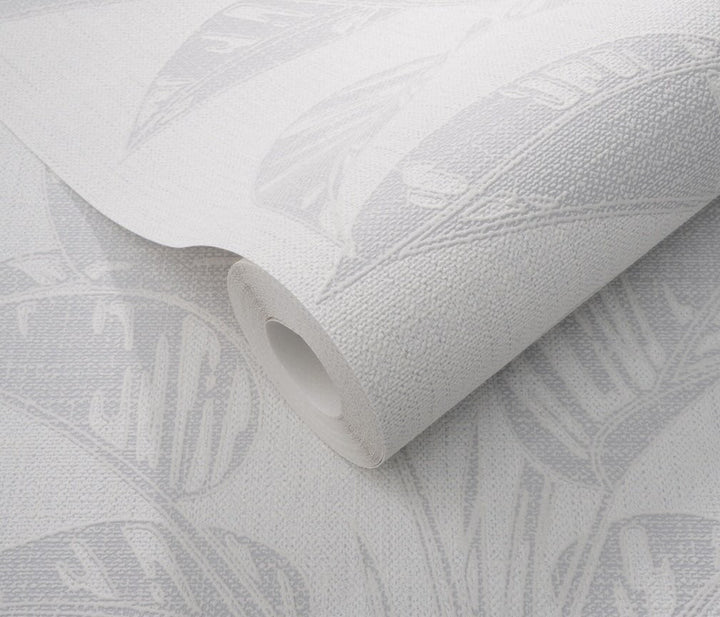 Erismann Largo Leaf Light Grey Vinyl Wallpaper - 10459 - 31
