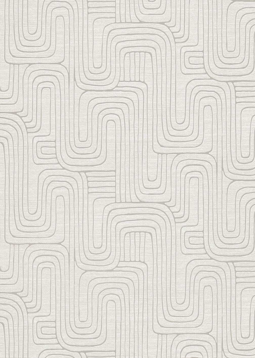 Erismann Rondo Curved Lines Beige Wallpaper - 10461 - 02
