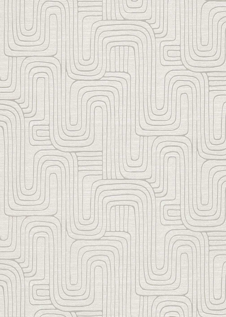 Erismann Rondo Curved Lines Beige Wallpaper - 10461 - 02