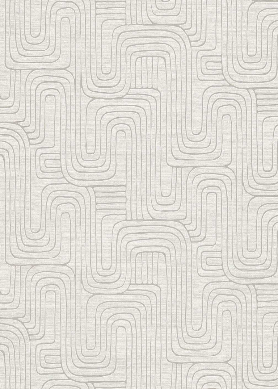 Erismann Rondo Curved Lines Beige Wallpaper - 10461 - 02