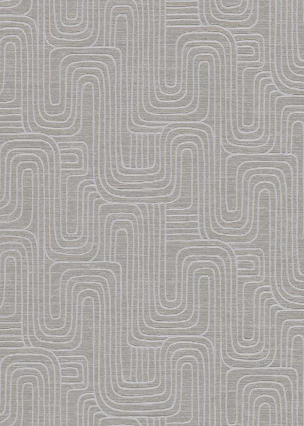 Erismann Rondo Curved Lines Brown Wallpaper - 10461 - 11