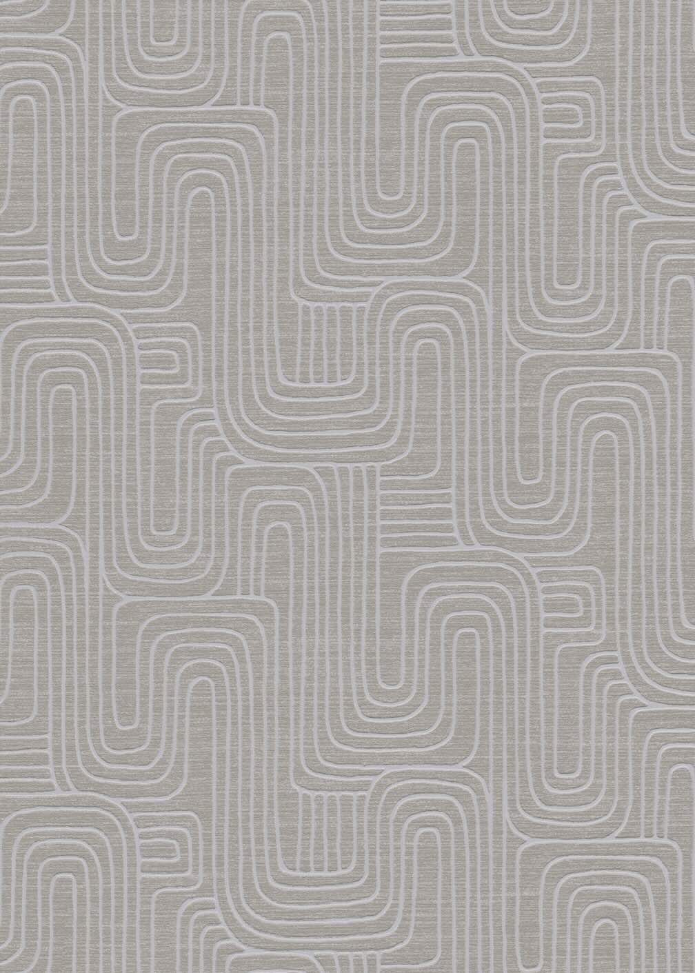Erismann Rondo Curved Lines Brown Wallpaper - 10461 - 11