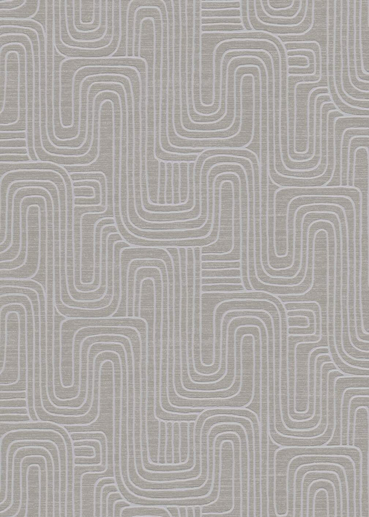 Erismann Rondo Curved Lines Brown Wallpaper - 10461 - 11