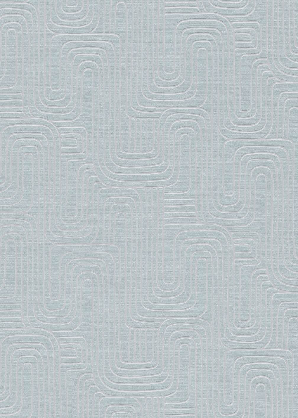 Erismann Rondo Curved Lines Duck Egg Wallpaper - 10461 - 35