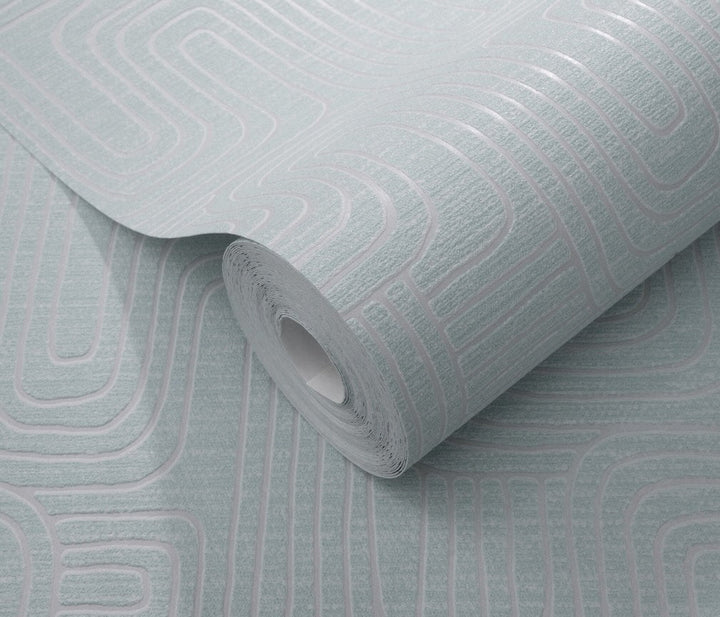 Erismann Rondo Curved Lines Duck Egg Wallpaper - 10461 - 35