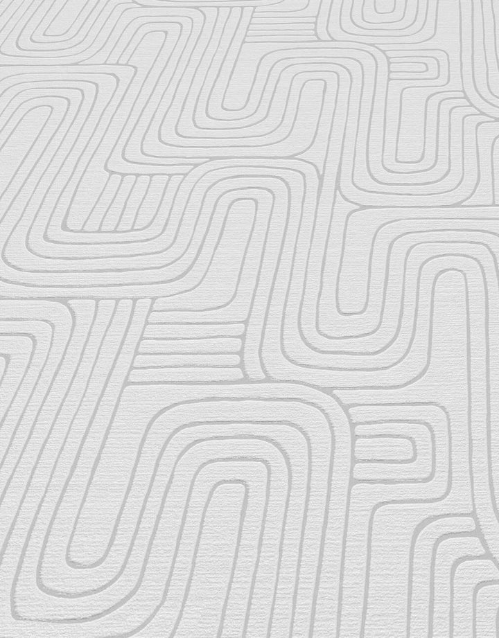 Erismann Rondo Curved Lines Soft Grey Wallpaper - 10461 - 31