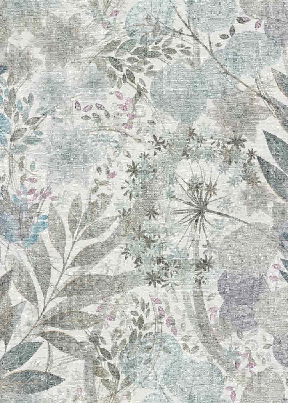 Erismann Secret Grove Floral Blue/Silver Wallpaper - 10506 - 24
