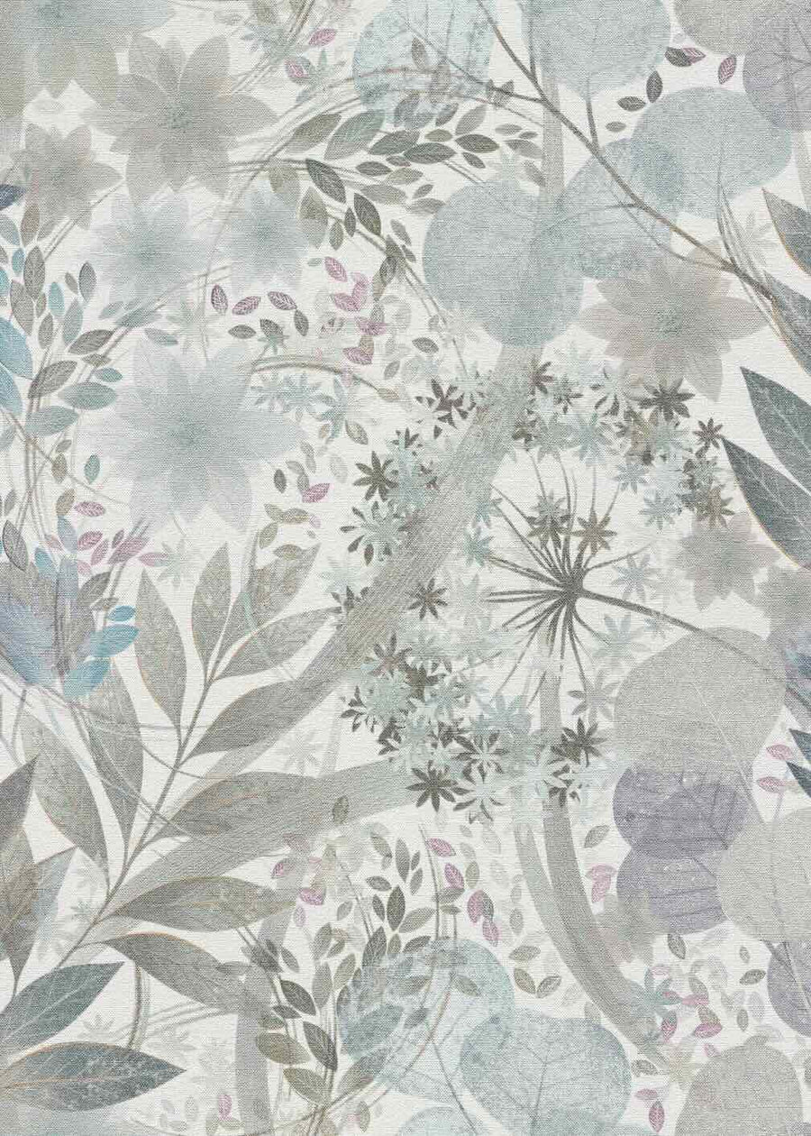Erismann Secret Grove Floral Blue/Silver Wallpaper - 10506 - 24
