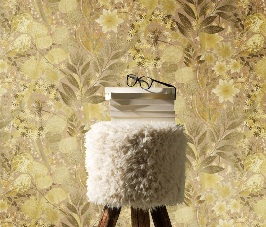 Erismann Secret Grove Floral Deep Ochre Wallpaper - 10506 - 20