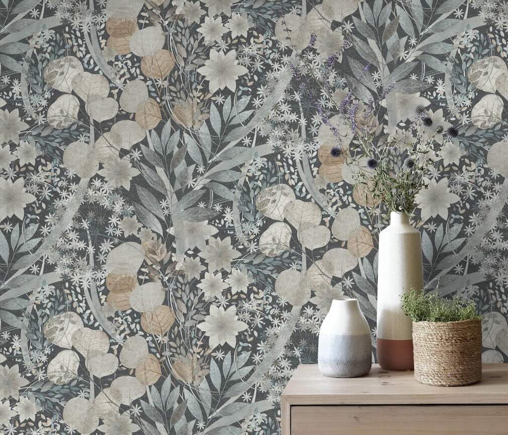 Erismann Secret Grove Floral Navy Wallpaper - 10506 - 44