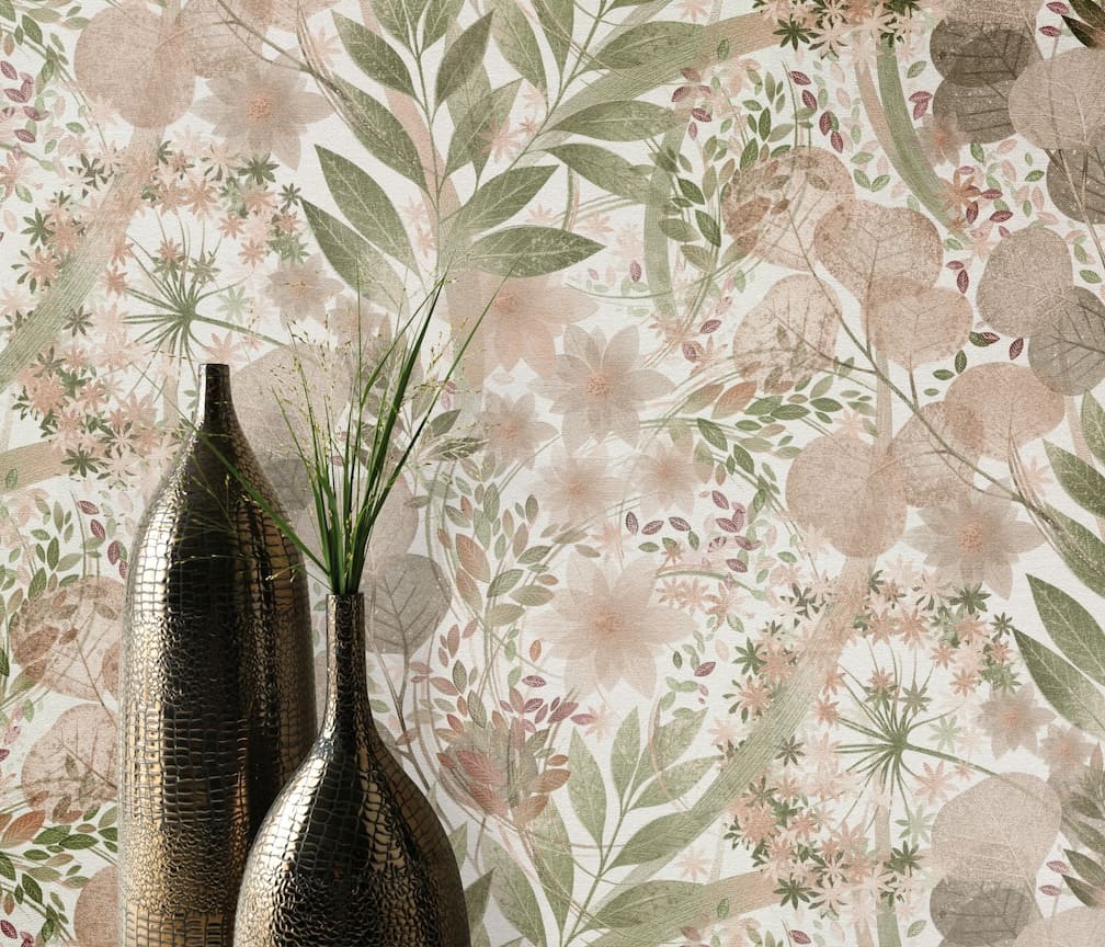 Erismann Secret Grove Floral Pink/Green Wallpaper - 10506 - 05