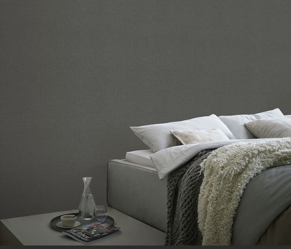Erismann Serenity Linen Texture Black Wallpaper - 10510 - 47