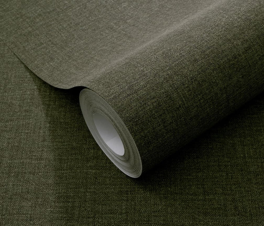 Erismann Serenity Linen Texture Deep Forest Green Wallpaper - 10510 - 36