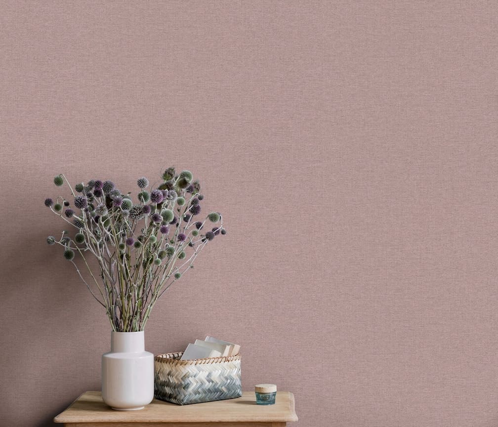 Erismann Serenity Linen Texture Dusty Pink Wallpaper - 10510 - 09