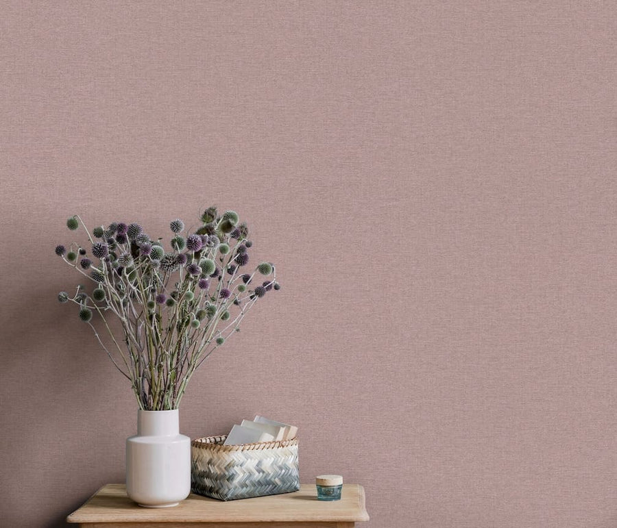 Erismann Serenity Linen Texture Dusty Pink Wallpaper - 10510 - 09