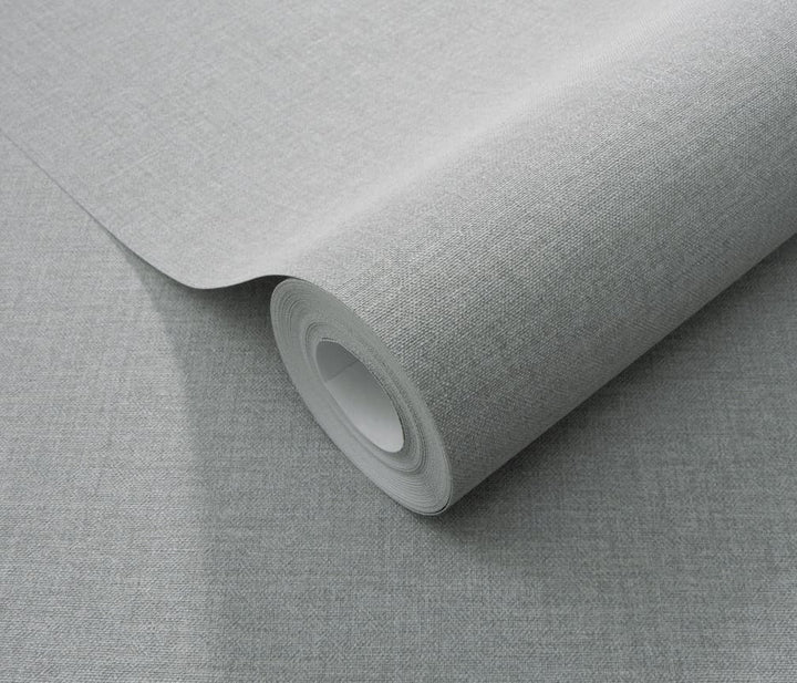 Erismann Serenity Linen Texture Grey Wallpaper - 