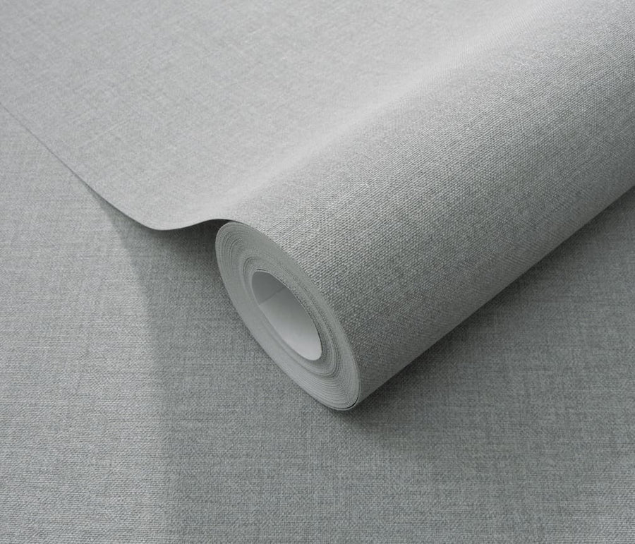 Erismann Serenity Linen Texture Grey Wallpaper - 