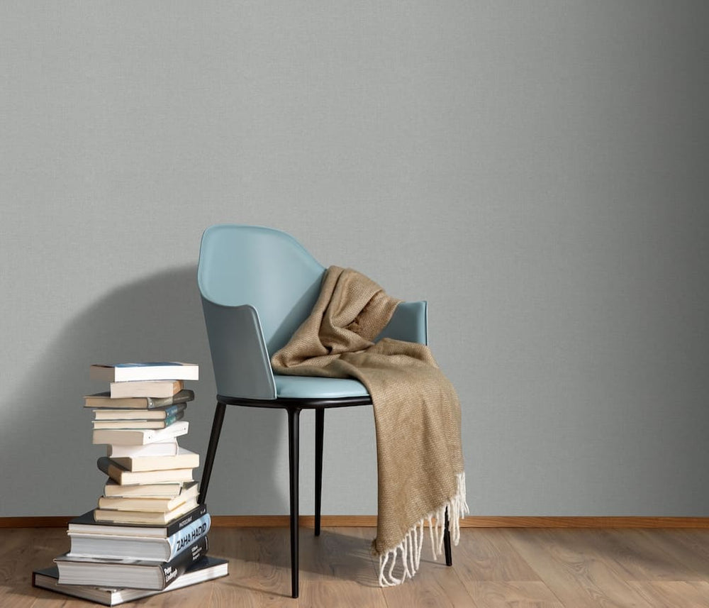 Erismann Serenity Linen Texture Grey Wallpaper - 