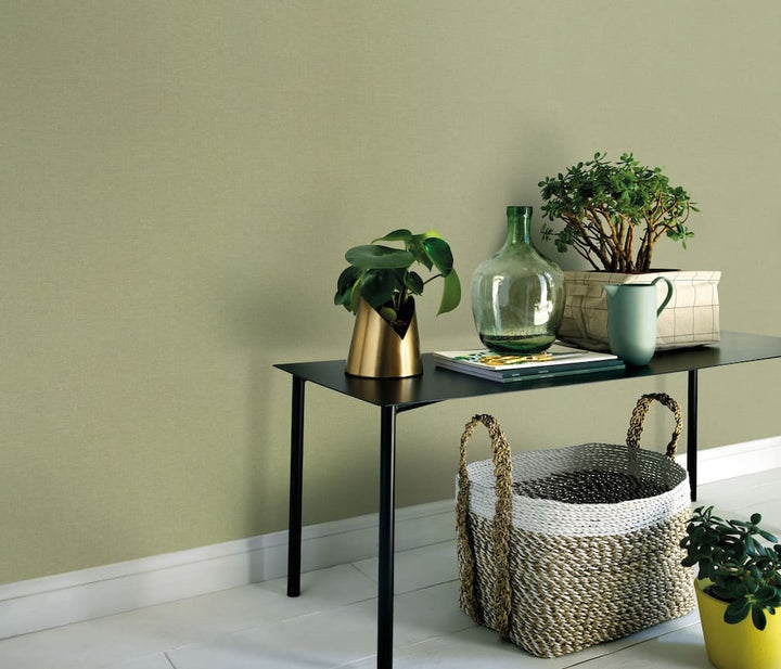 Erismann Serenity Linen Texture Olive Green Wallpaper - 10510 - 07