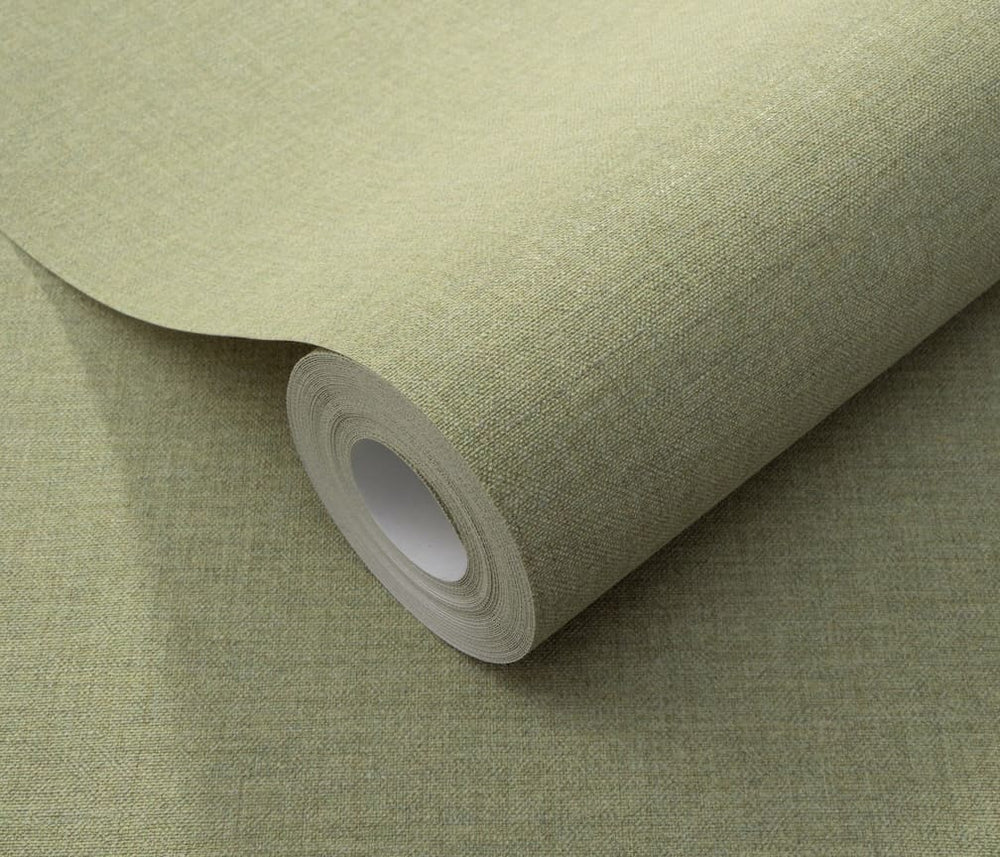 Erismann Serenity Linen Texture Olive Green Wallpaper - 10510 - 07