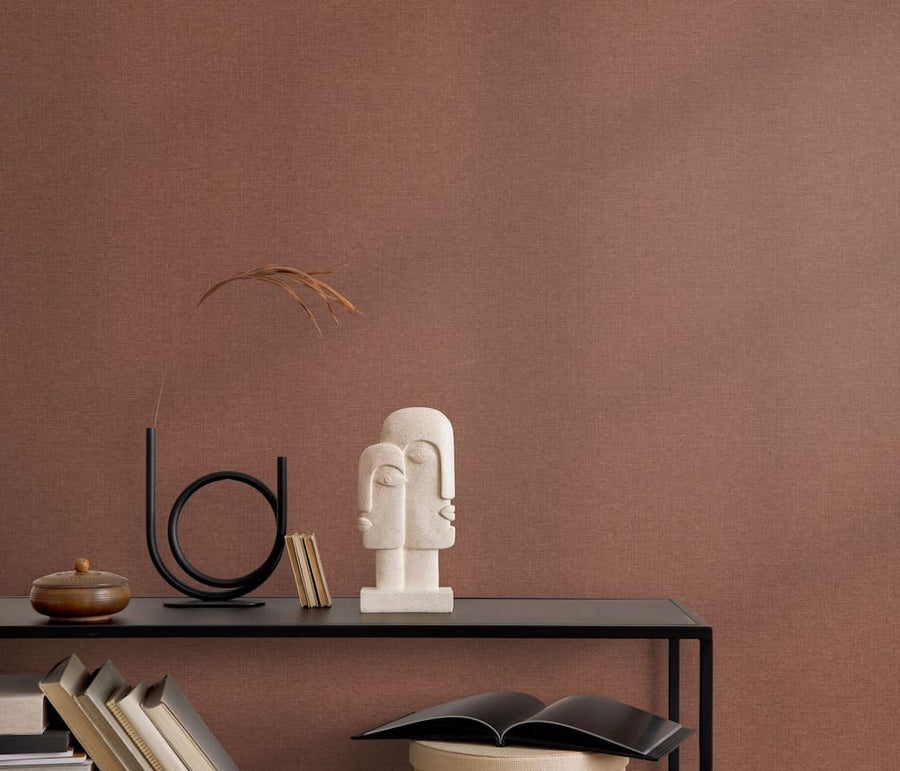Erismann Serenity Linen Texture Rust Red Wallpaper - 10510 - 06